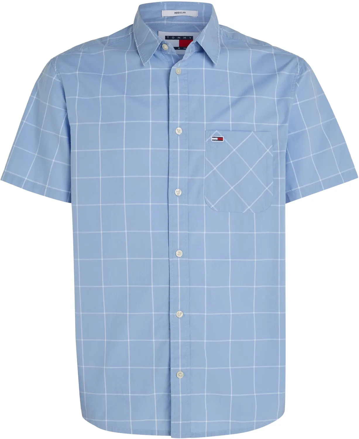 Tommy Jeans TJM Reg Check Poplin Hemd DM0DM18967 XXS Blau