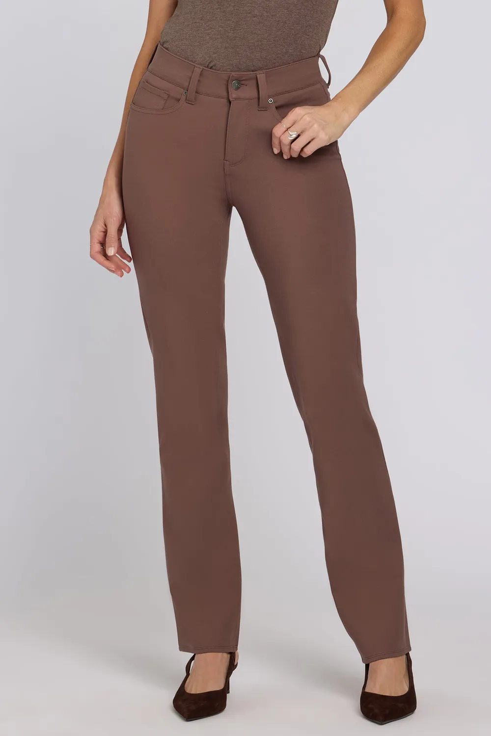 NYDJ Marilyn Straight Hose Deep Taupe Stretch