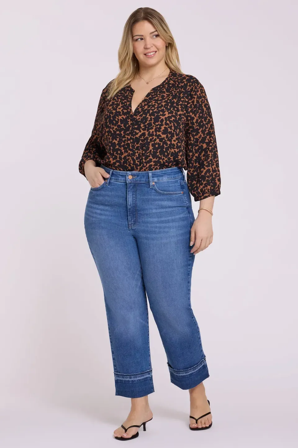 NYDJ Bailey Straight Ankle Jeans Sun Soak Plus figurformend