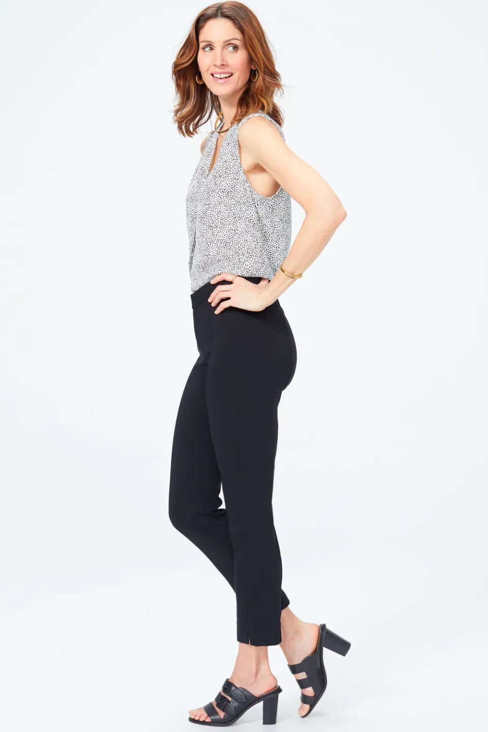 NYDJ Ankle Pants Hose Schwarz Ponte Slim
