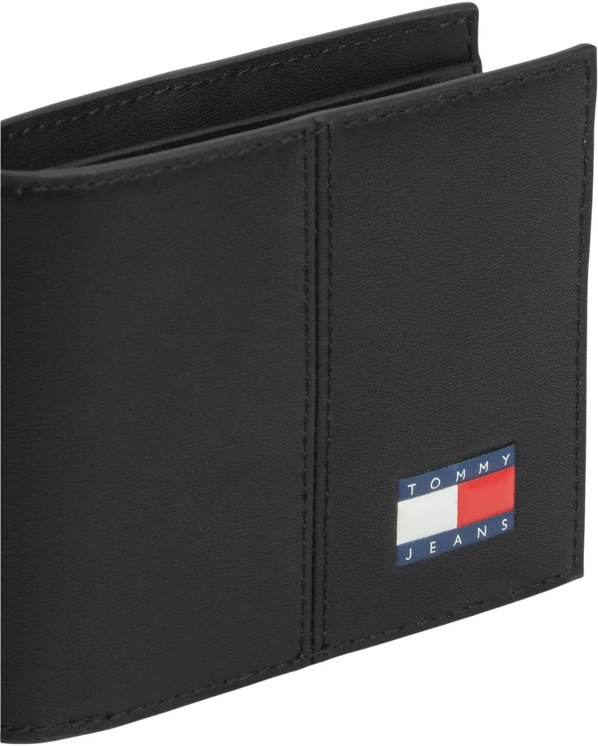 Tommy Jeans Heritage Leather Geldbeutel schwarz Leder Münzfach