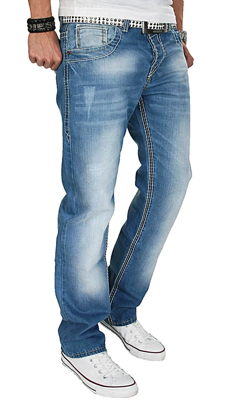Alessandro Salvarini AS04 Herrenjeans 42W/36L Hellblau