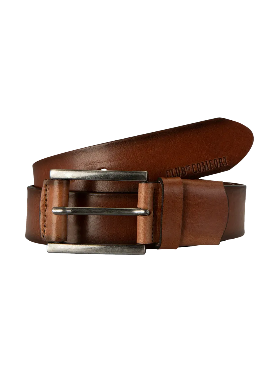Club of Comfort Leder A54 Gürtel braun Echtleder Stretch