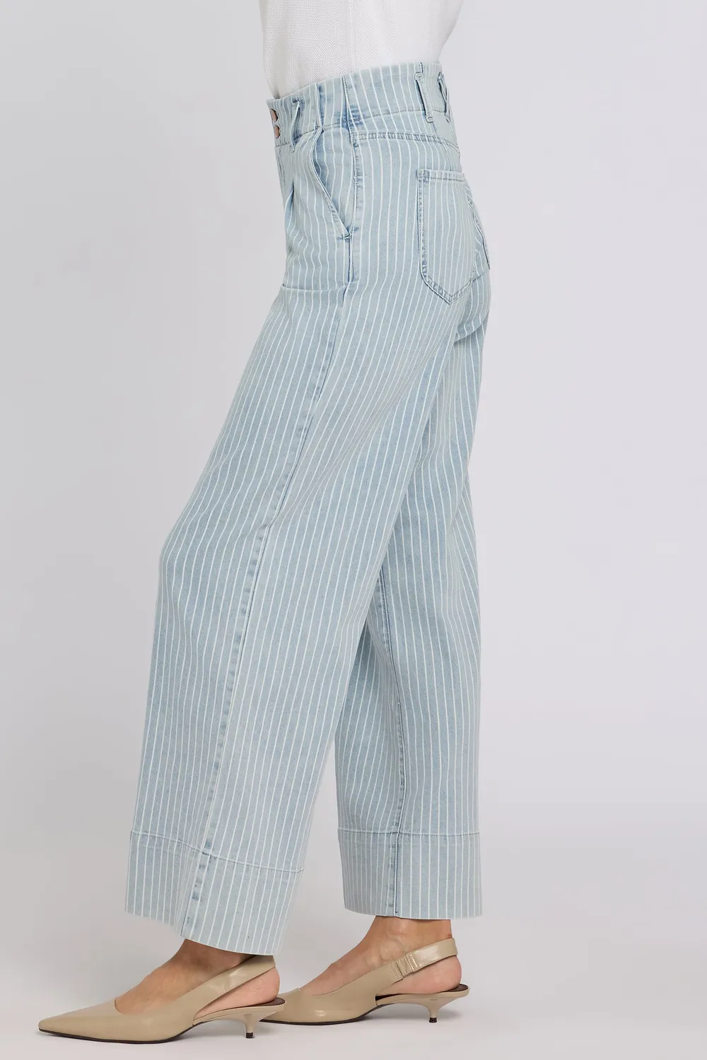 NYDJ Simone Wide Leg Jeans Azure Stripe High Rise