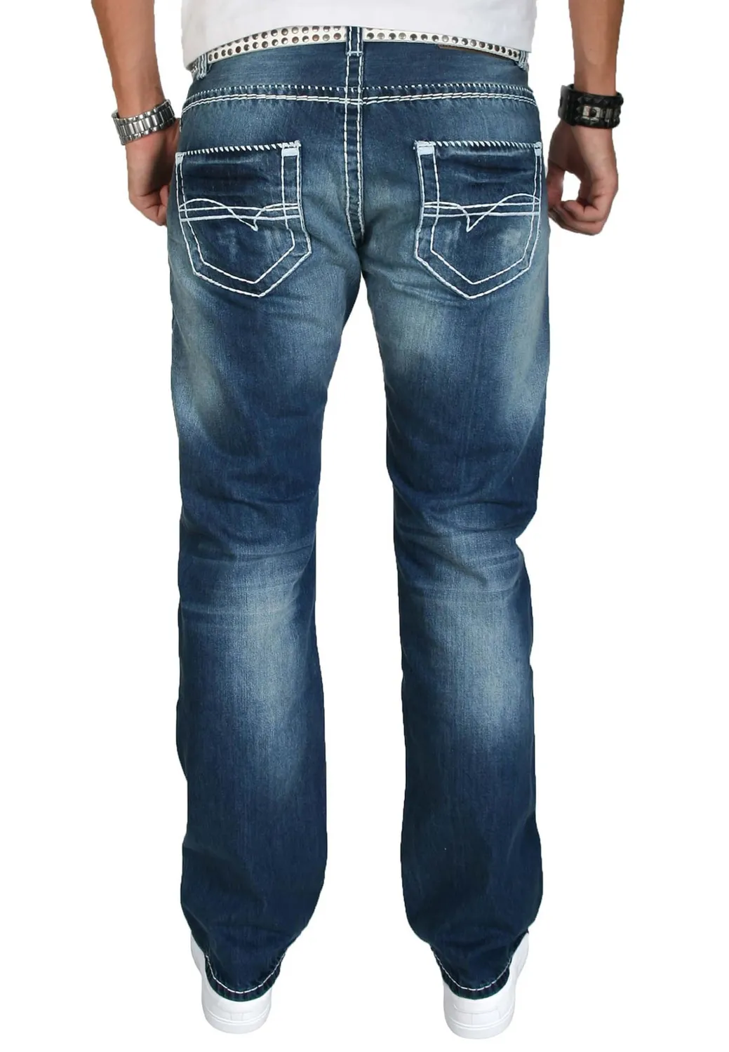 Alessandro Salvarini AS007 Herren Jeans 34W/34L Regular blau