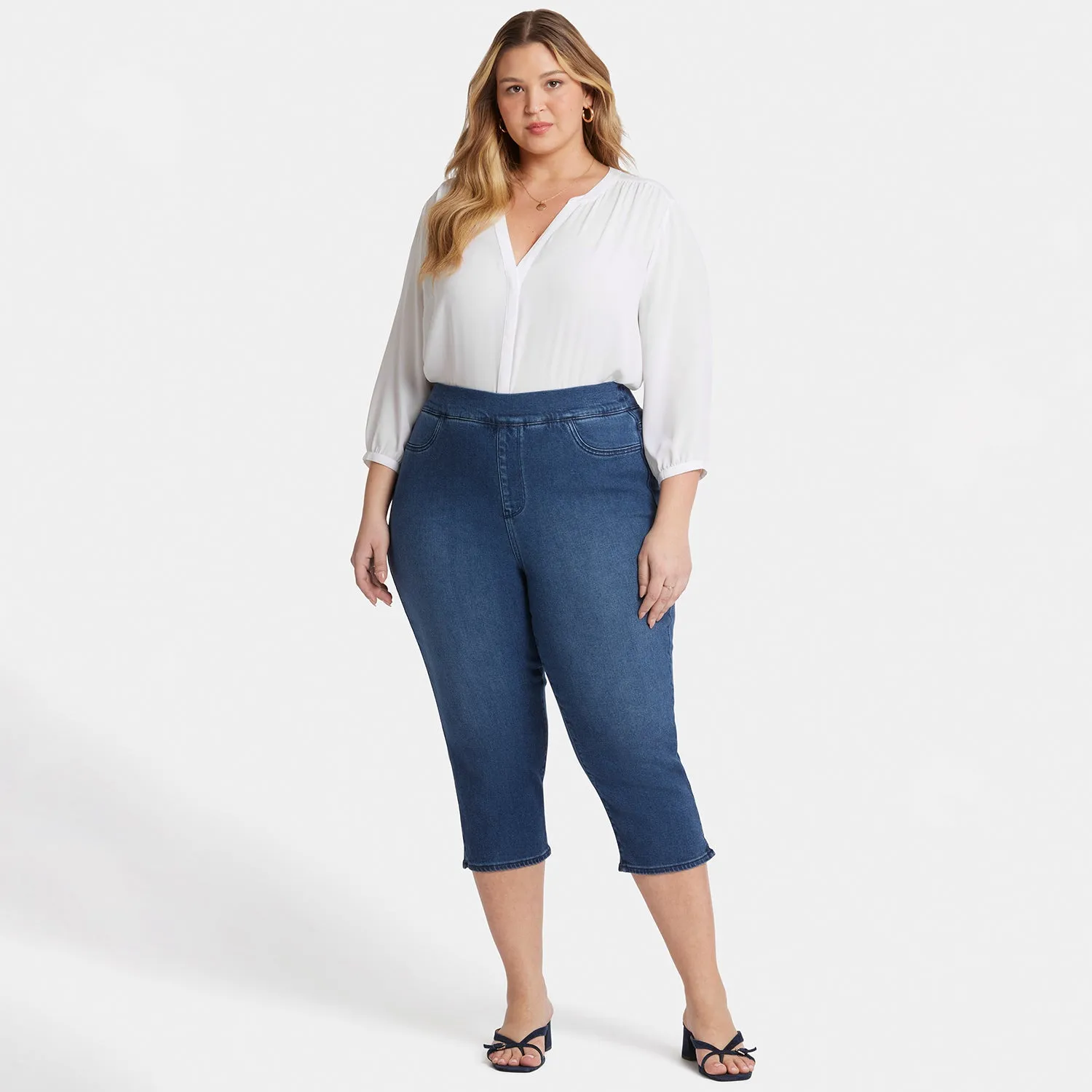 NYDJ Dakota Crop Pull-On Plus Jeans Olympus