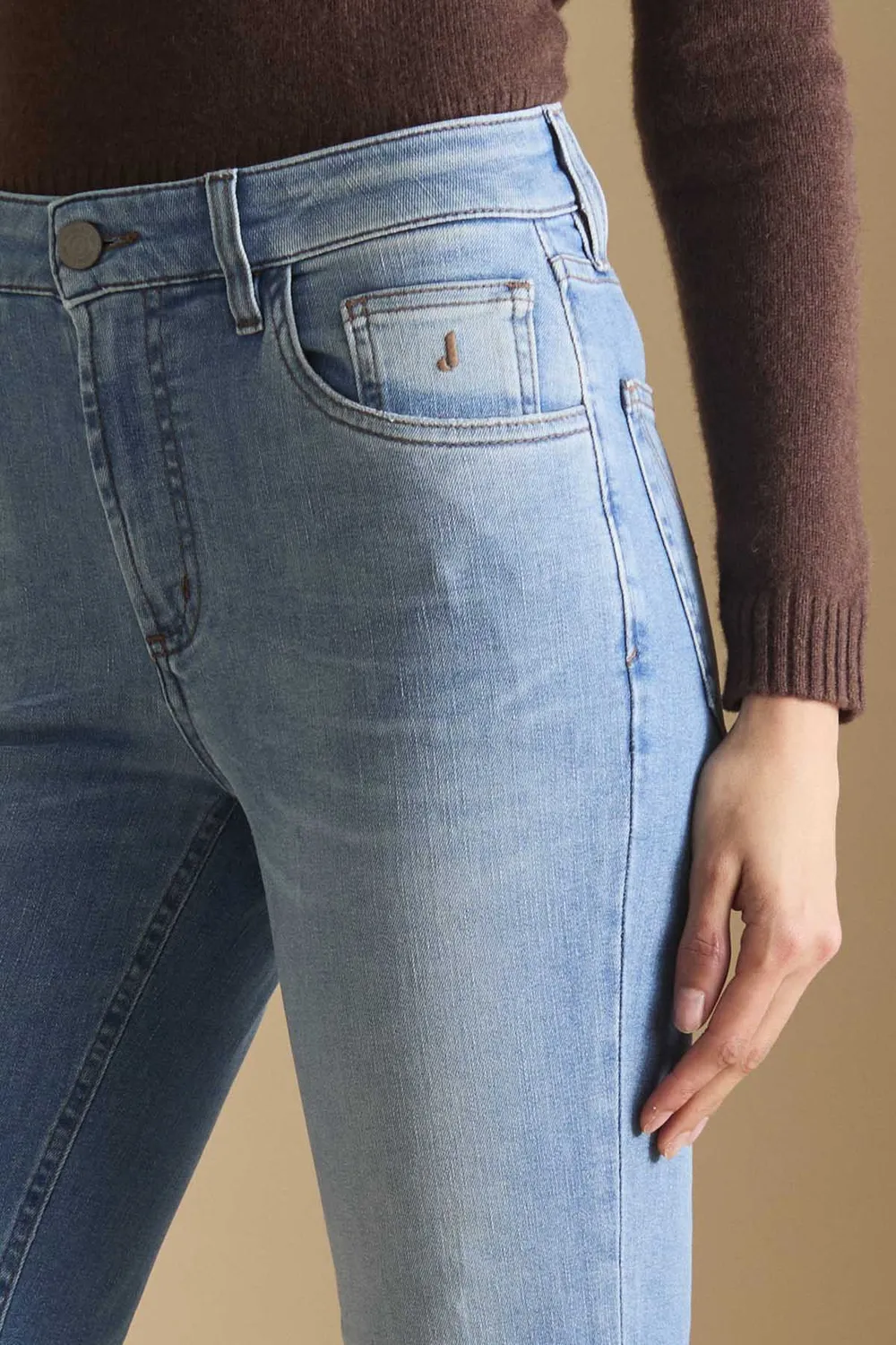 Jeckerson Janelle Jeans Damen Hellblau Flared Fit