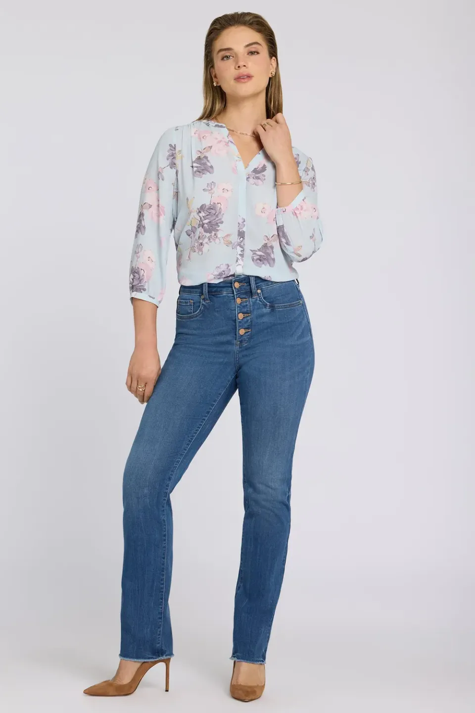 NYDJ Marilyn Straight Jeans Petite Wild River Indigo