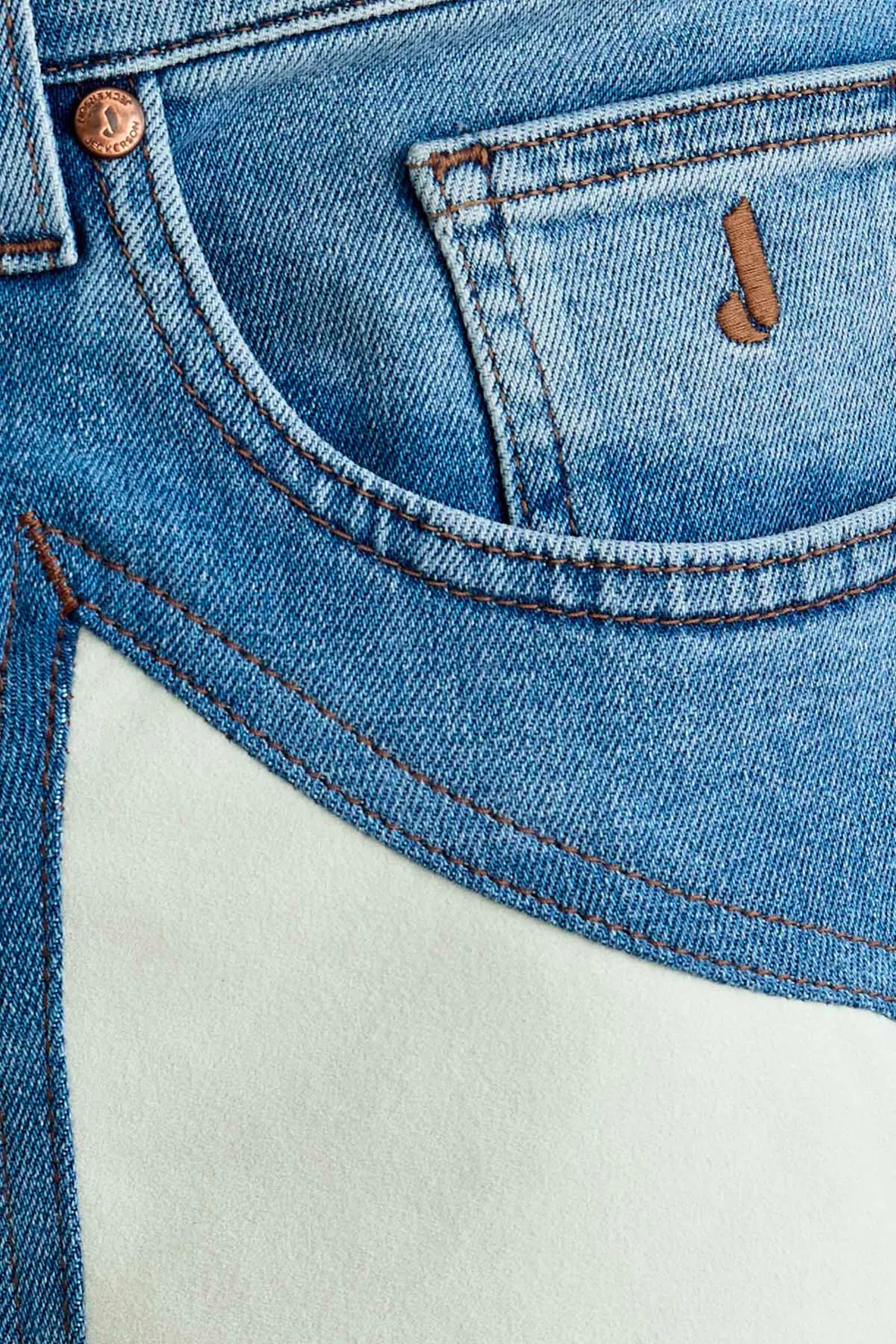 Jeckerson John Slim Fit Jeans hellblau Alcantara beige