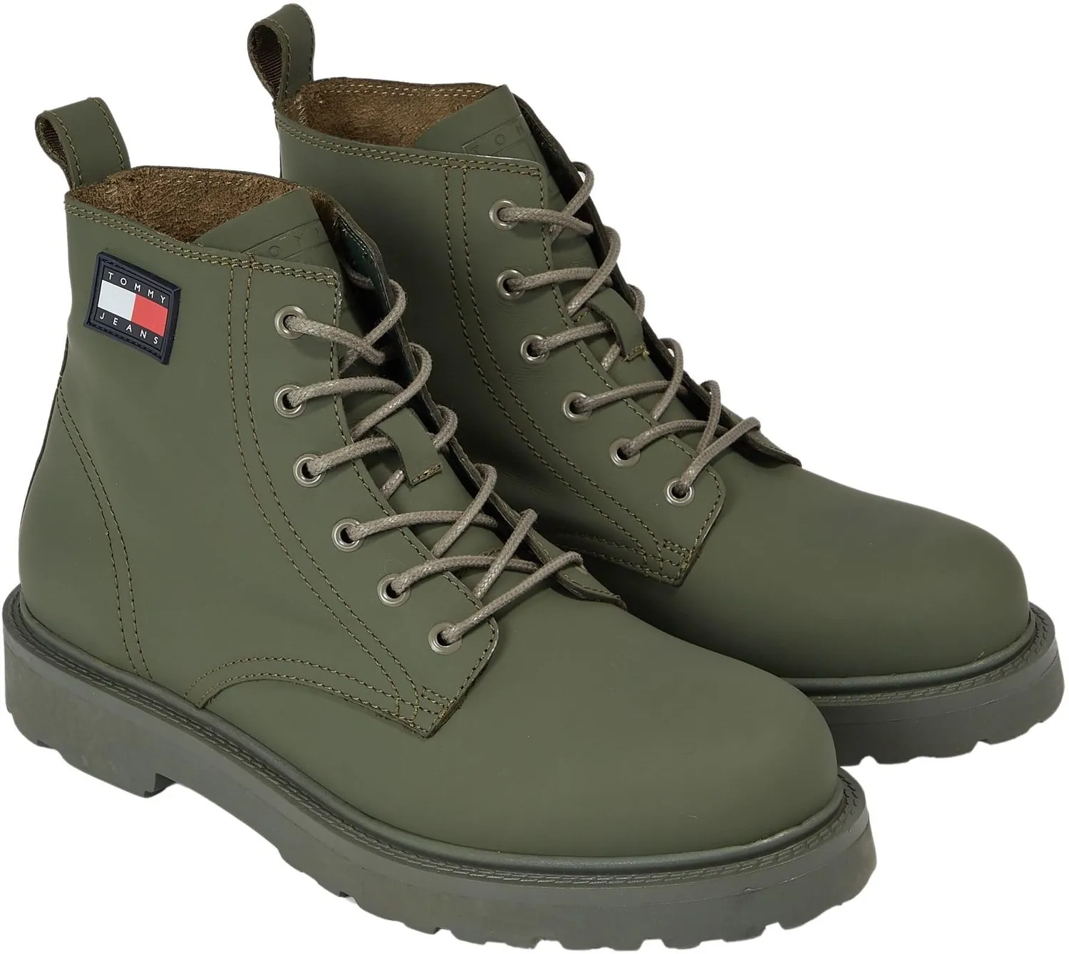 Tommy Jeans TJM Ruberized Herren Boots Schnürstiefel Schwarz