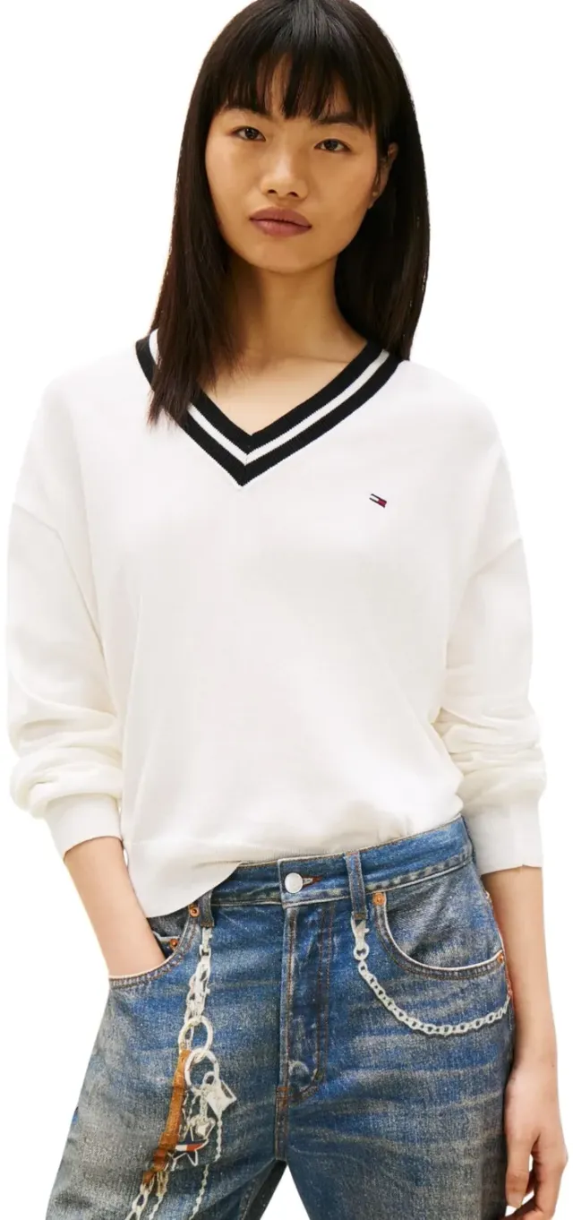 Tommy Jeans TJW RLX V-Neck Tipping DW0DW22778 Pullover