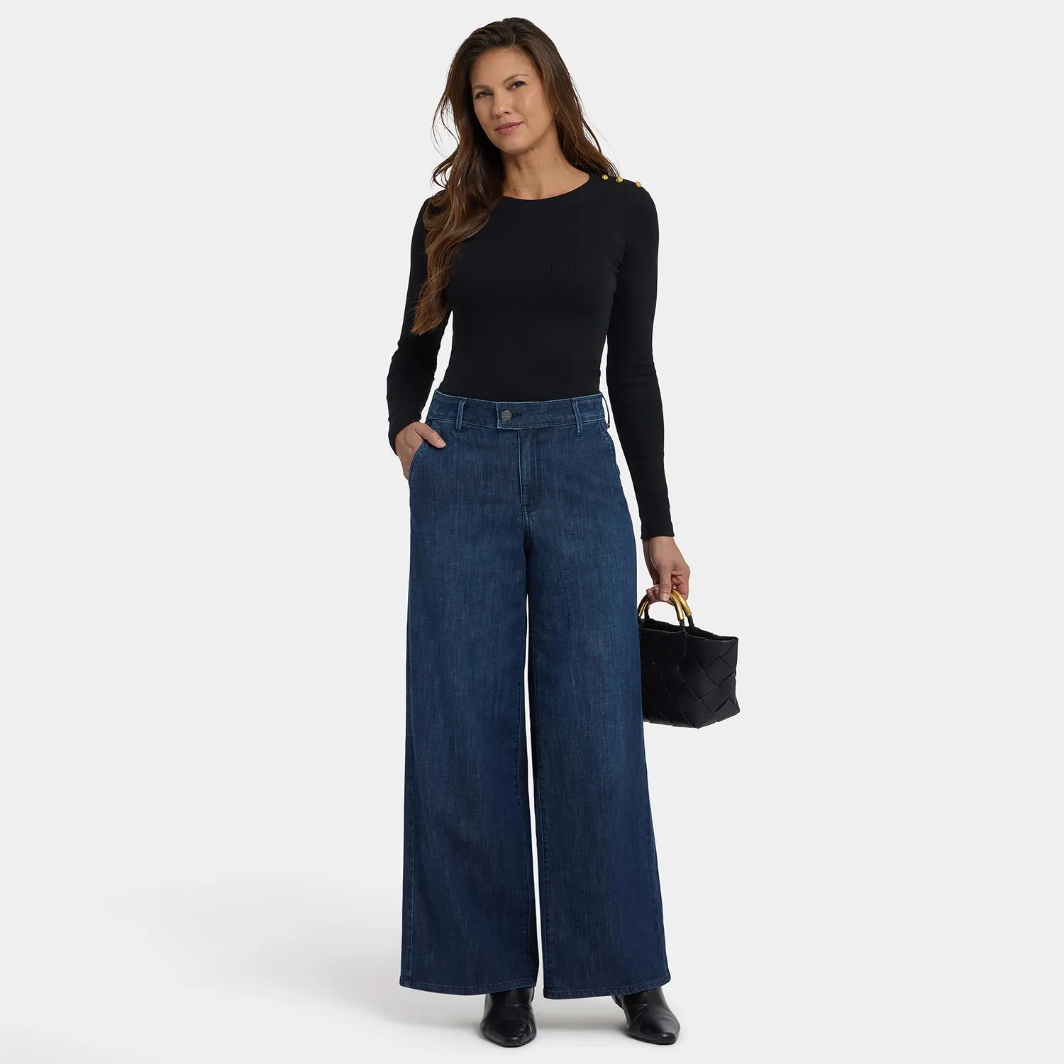 NYDJ Mona Wide Leg Trouser Petite Louvre Sapphire
