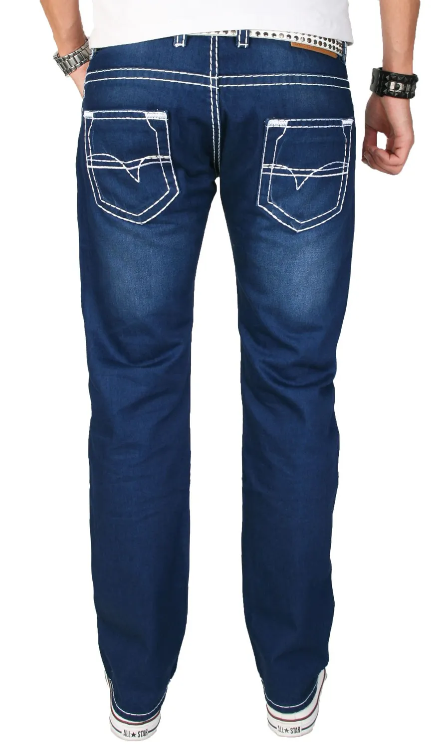 Alessandro Salvarini AS015 Herren Jeans blau Stonewash