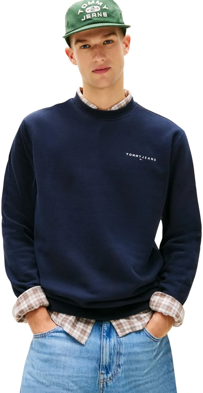 Tommy Jeans Linear Sweatshirt Herren Rundhals Grün