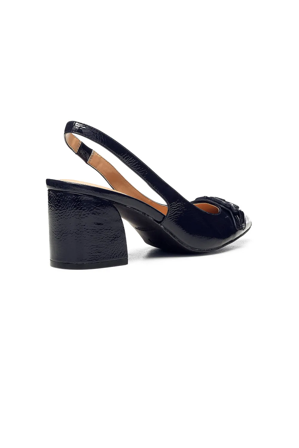 NYDJ Sanya Slingback Pumps Navy Blockabsatz Lack