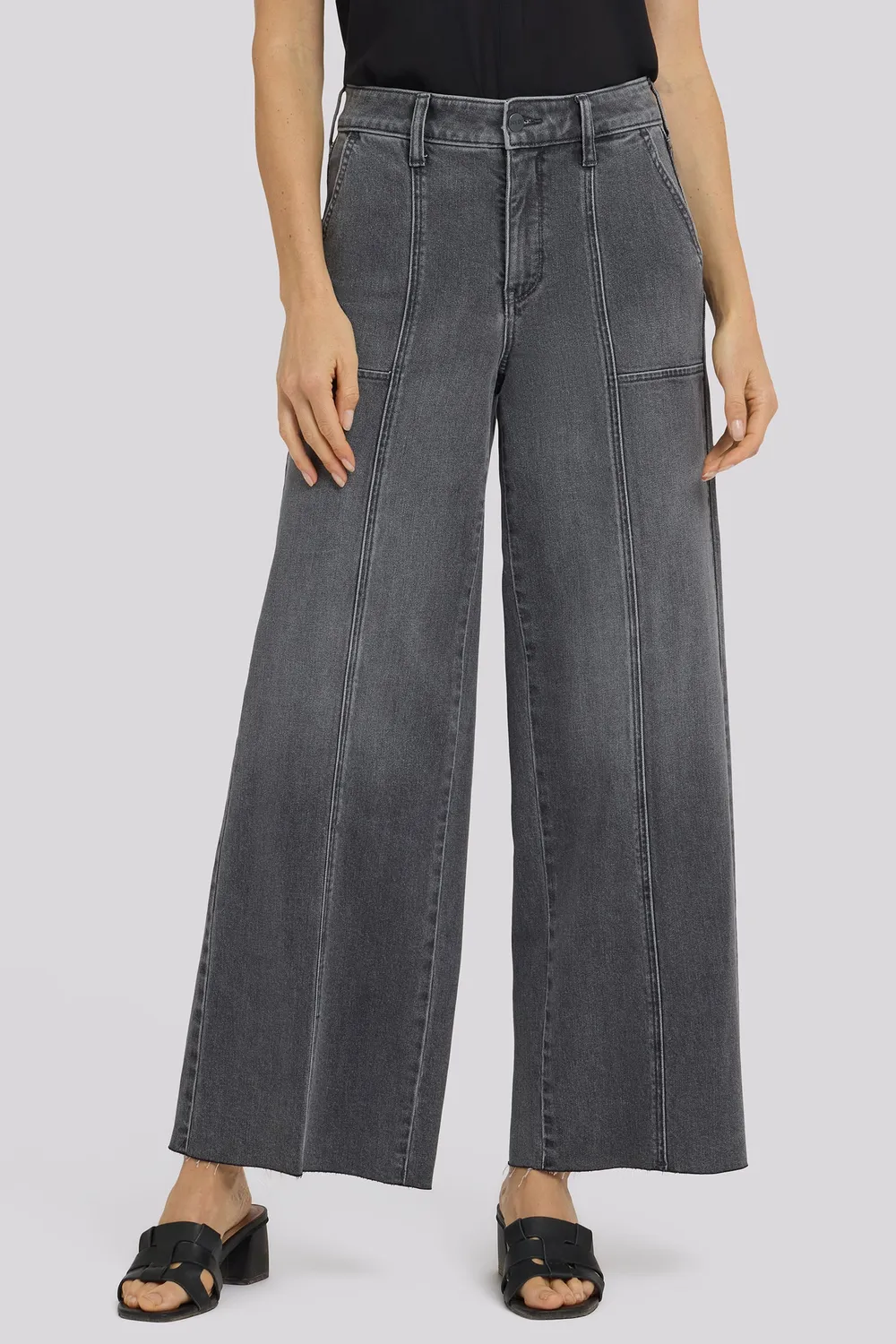 NYDJ Simone Wide Leg Jeans Dusty Ash Grau weites Bein