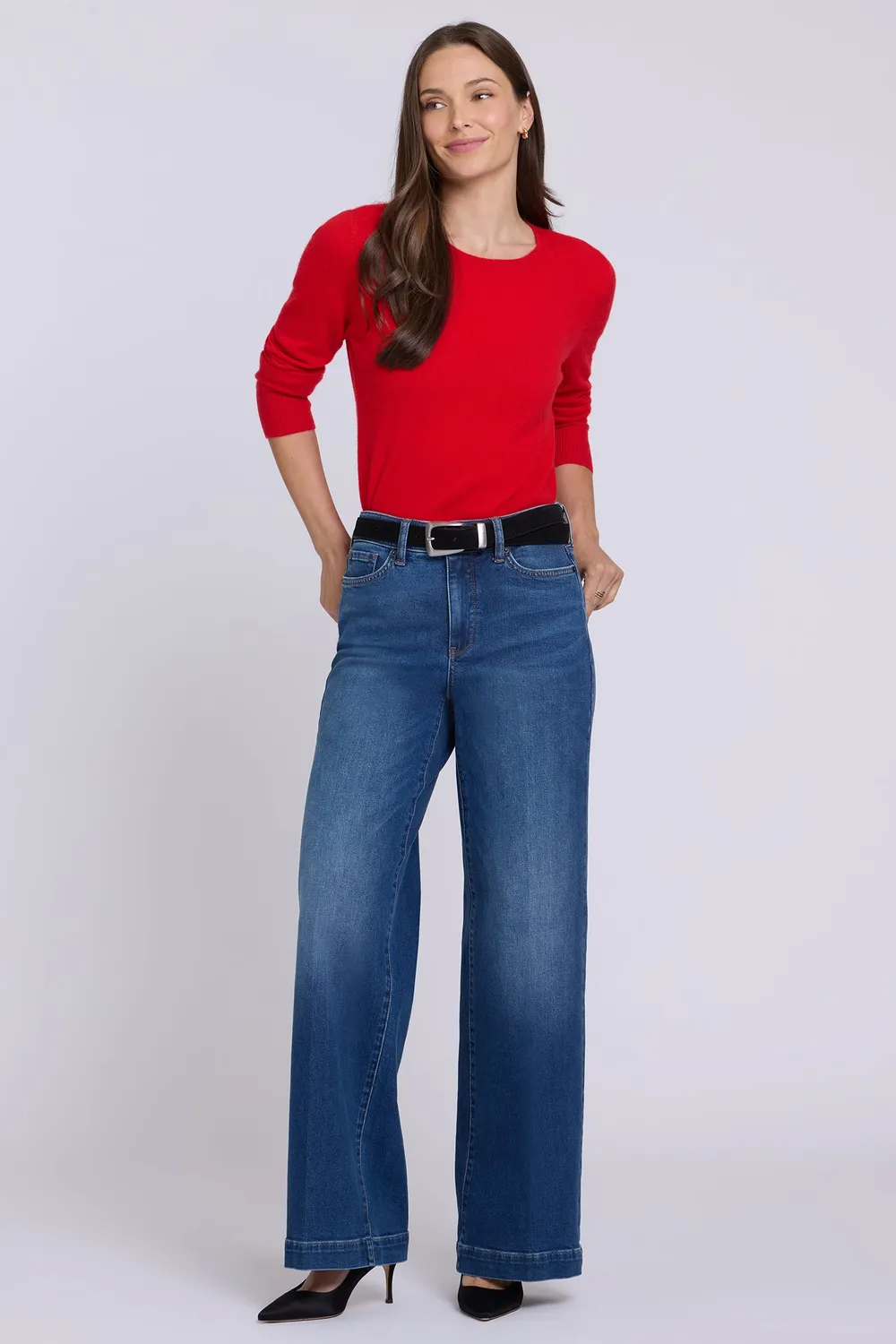 NYDJ Cashmere Essential Crewneck Pullover Passion