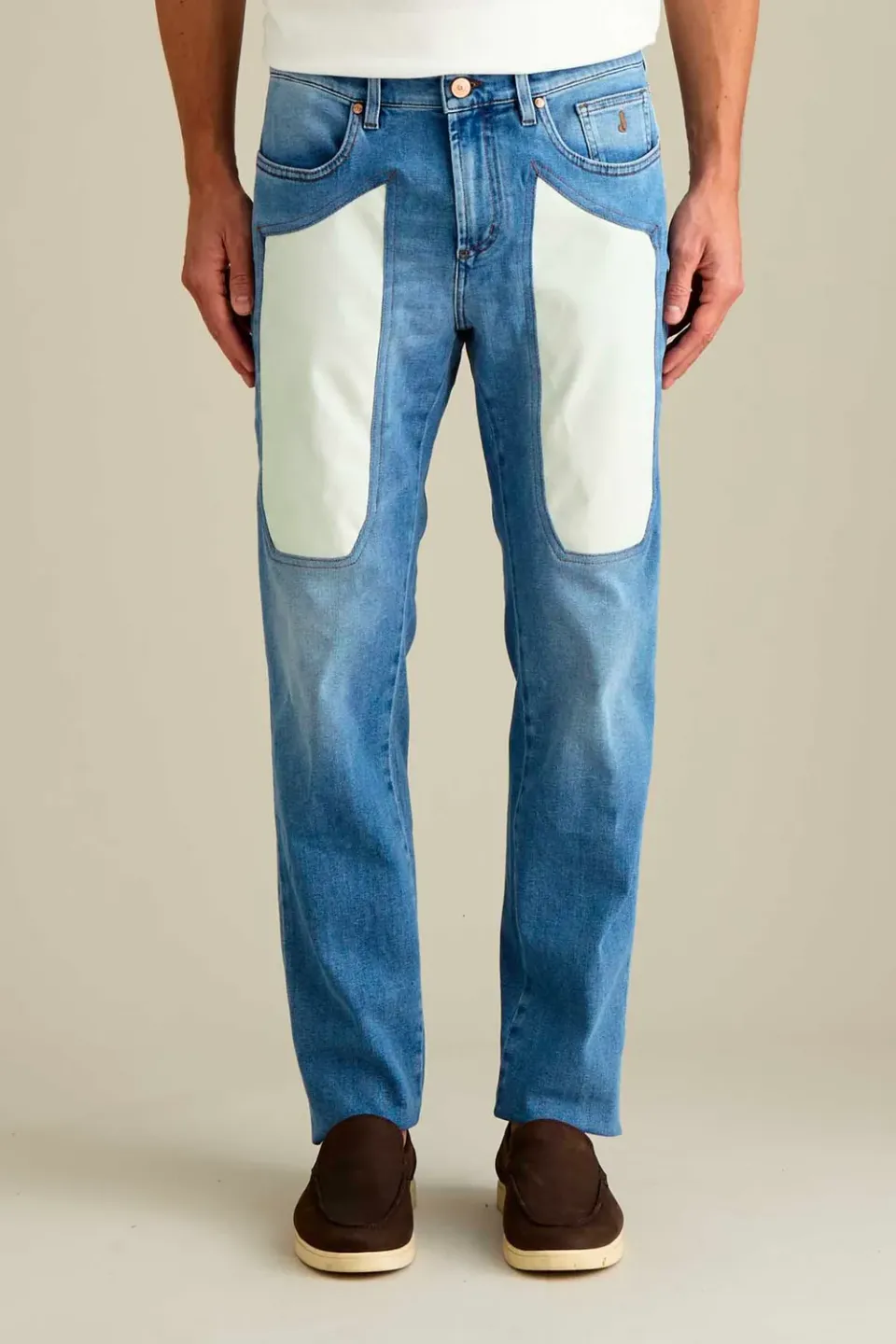 Jeckerson John Slim Fit Jeans hellblau Alcantara beige