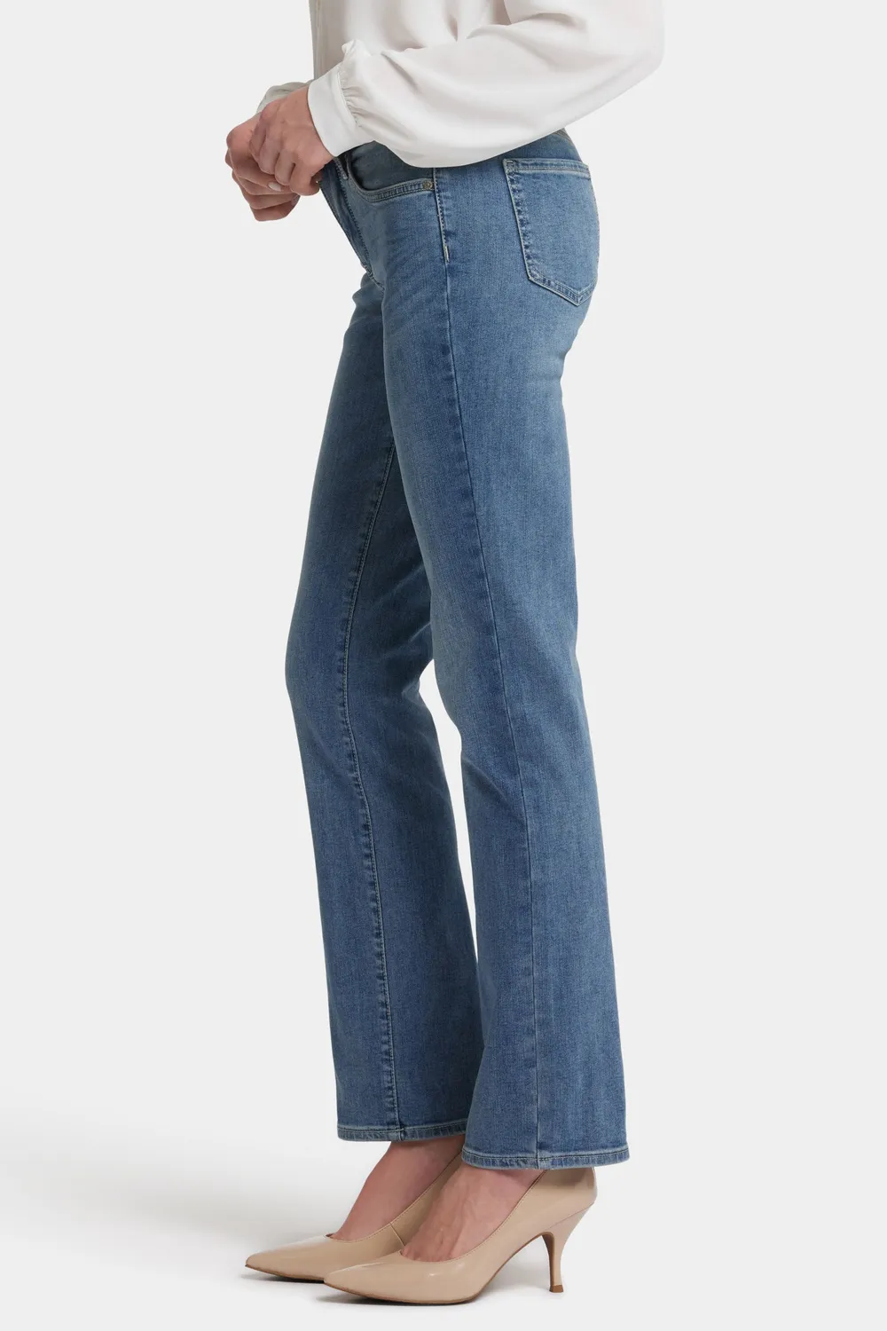 NYDJ Marilyn Straight Jeans Heyburn Wash Blau Stretch