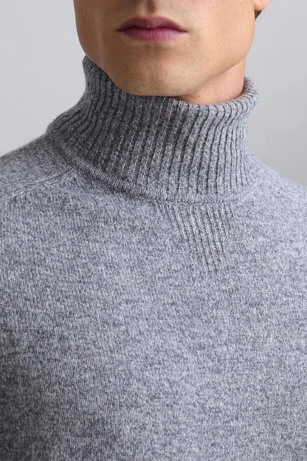 Jeckerson Dolcevita Wollpullover Grau Melange