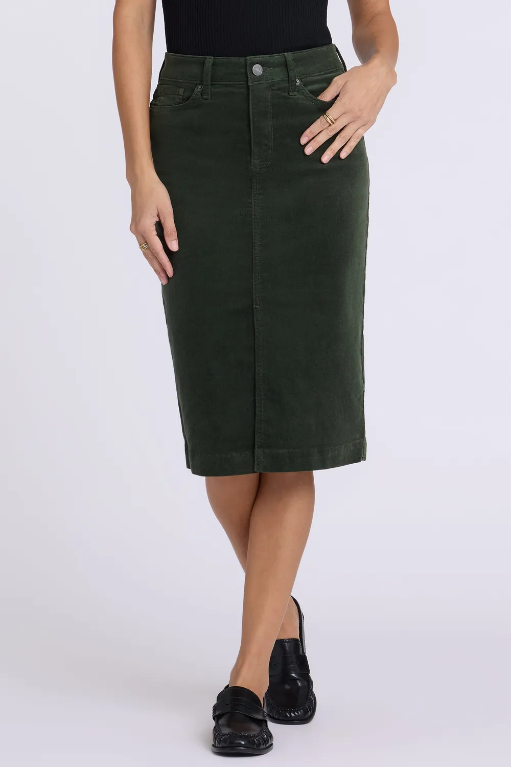 NYDJ 5 Pocket Midi Rock True Olive Cord