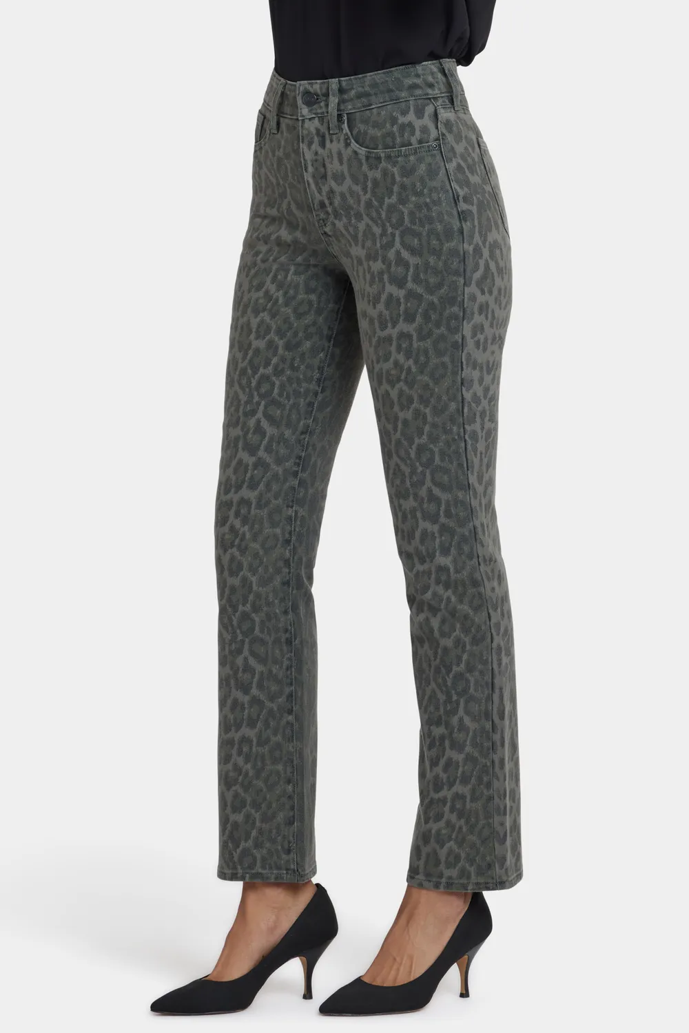 NYDJ Marilyn Straight Jeans Vine Leaf Leopard