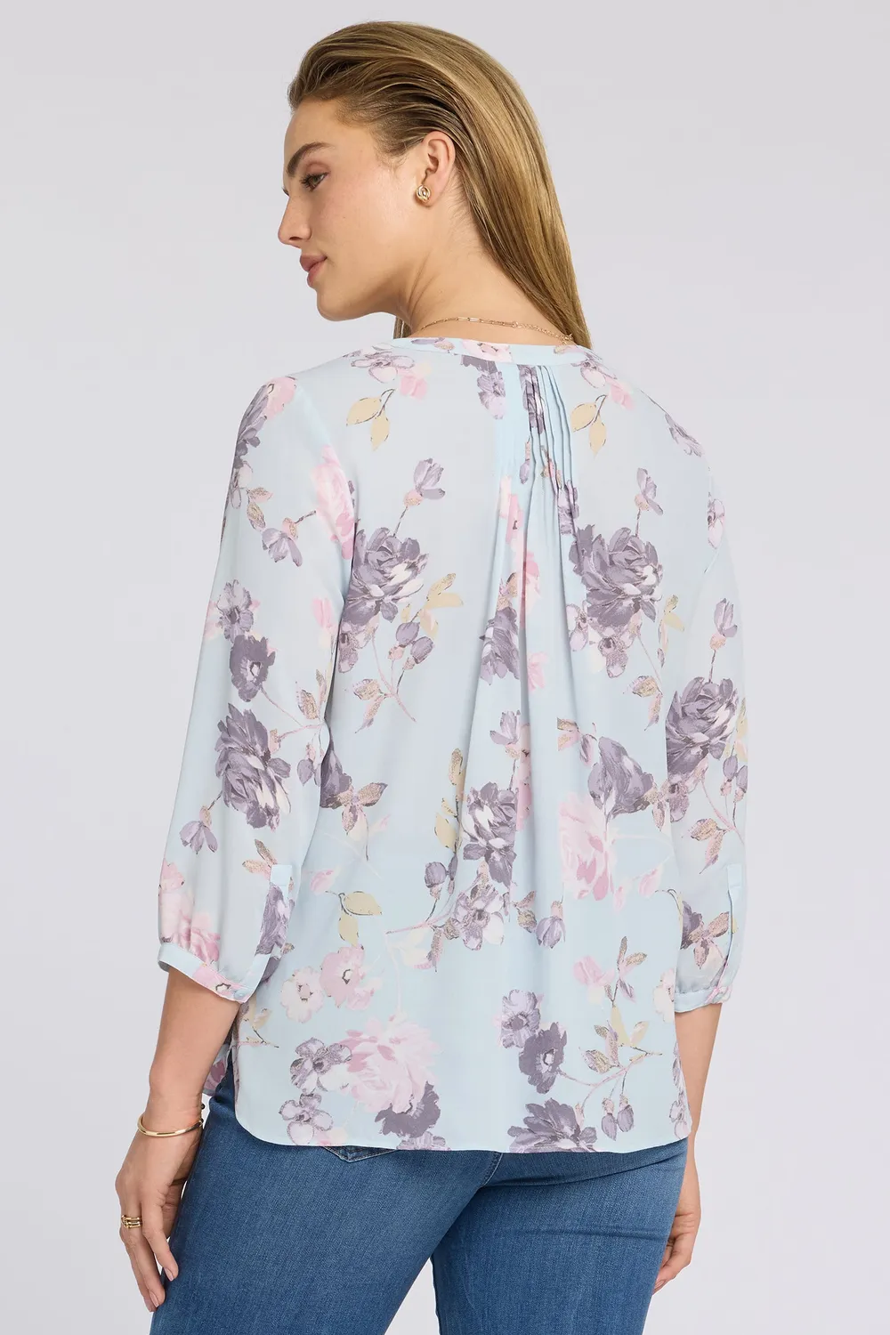 NYDJ Pintuck Blouse Bluse Graceful Blossom geblümt