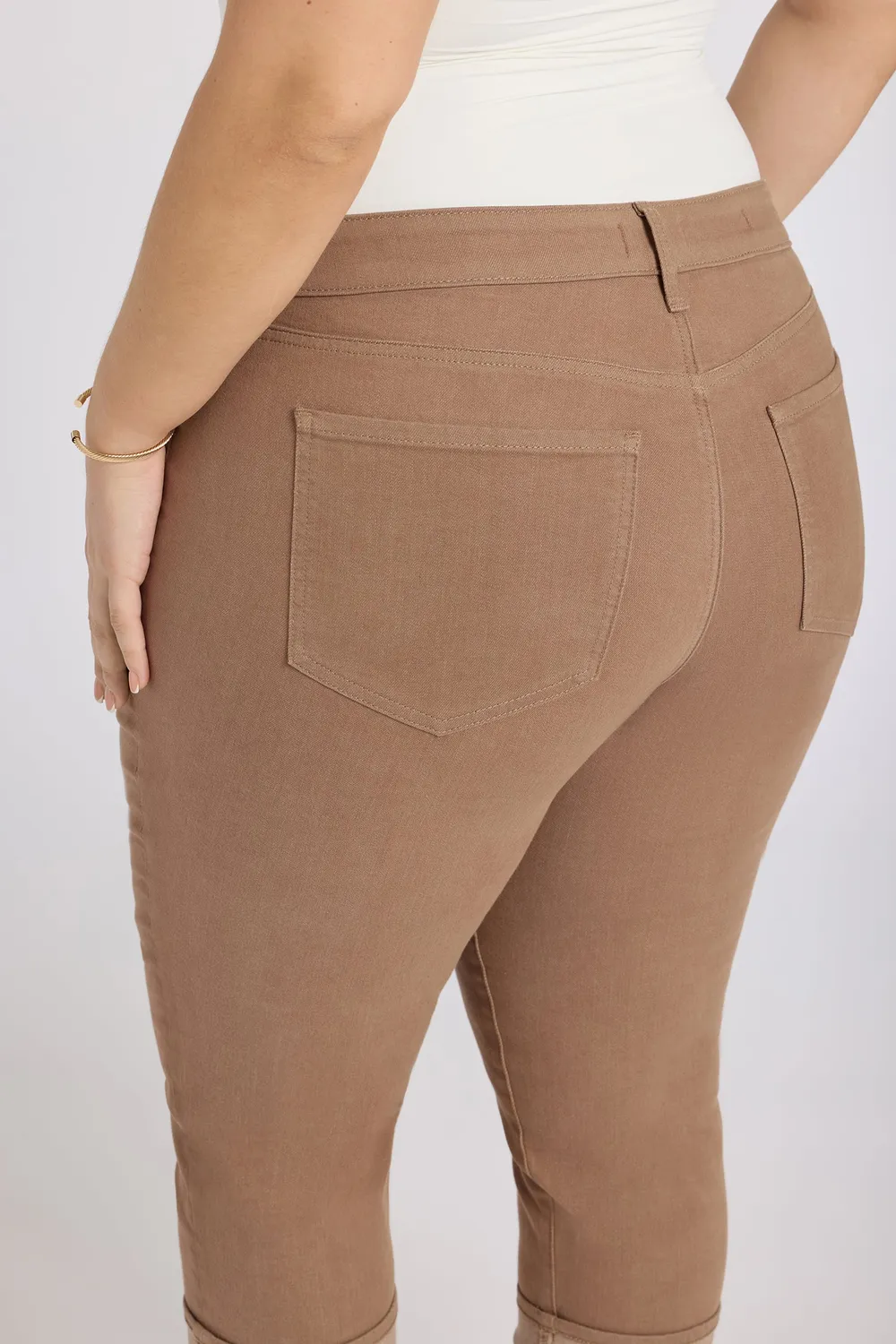 NYDJ Marilyn Straight Crop Jeans Plus Toasted Coconut