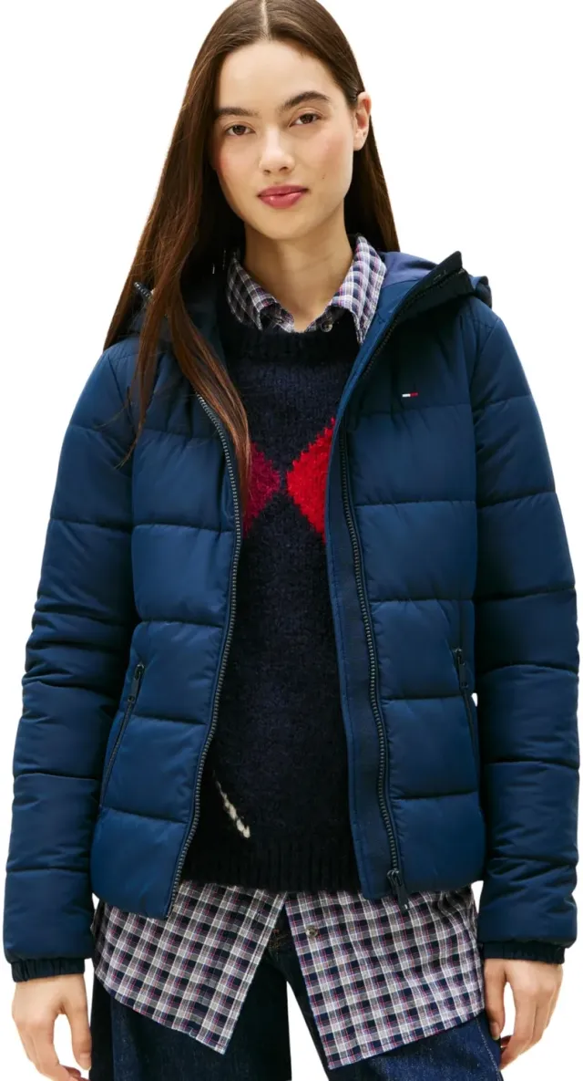 Tommy Jeans Pufferjacke Hooded M Kapuze schwarz