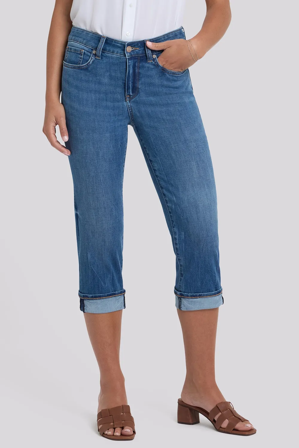 NYDJ Marilyn Straight Crop Jeans Wild River Petite Cropped
