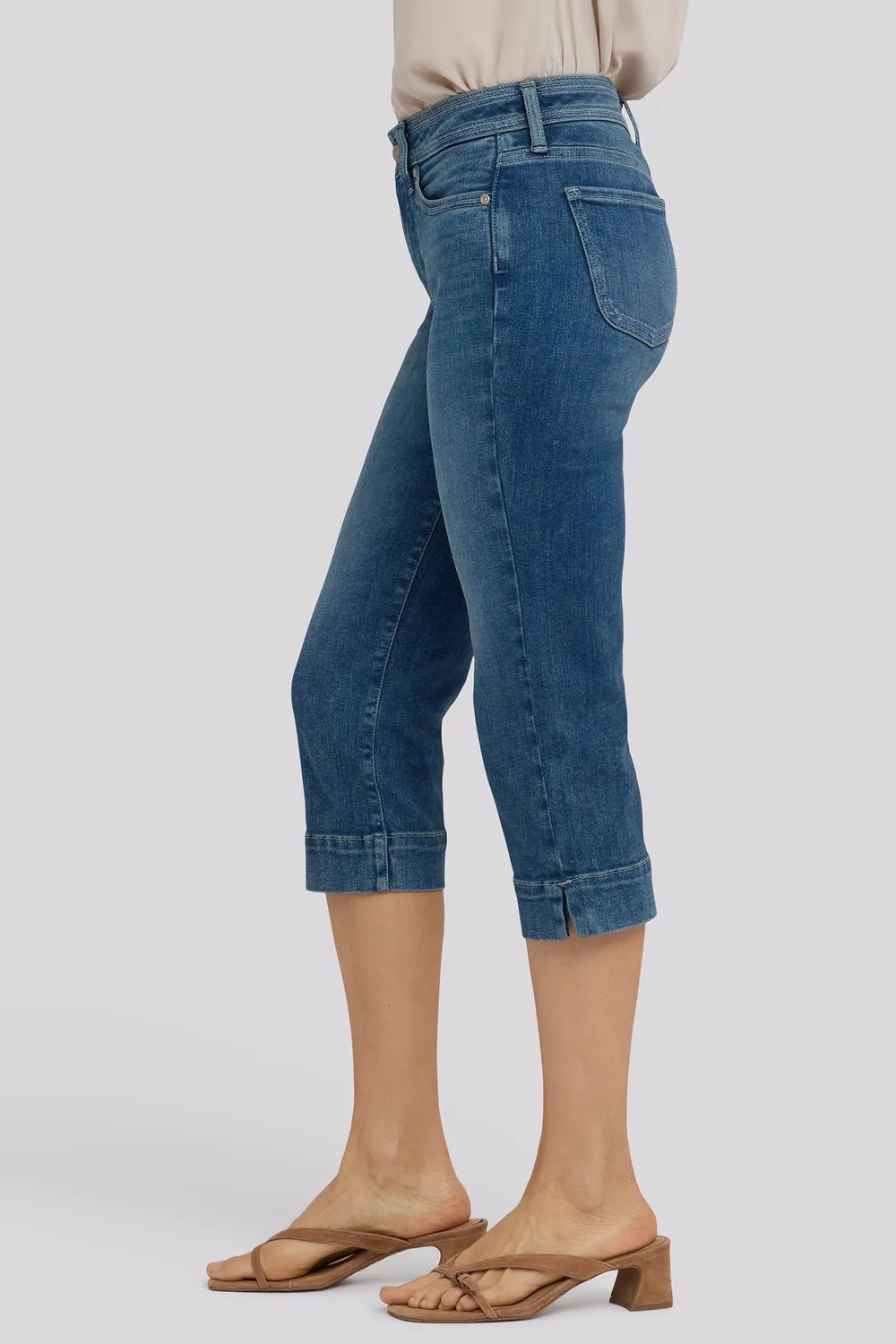 NYDJ Marilyn Straight Crop Jeans Petite Breezy Palms gerade