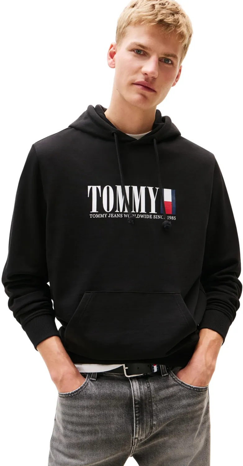Tommy Jeans Graphic Hoodie Herren Schwarz L Kapuze