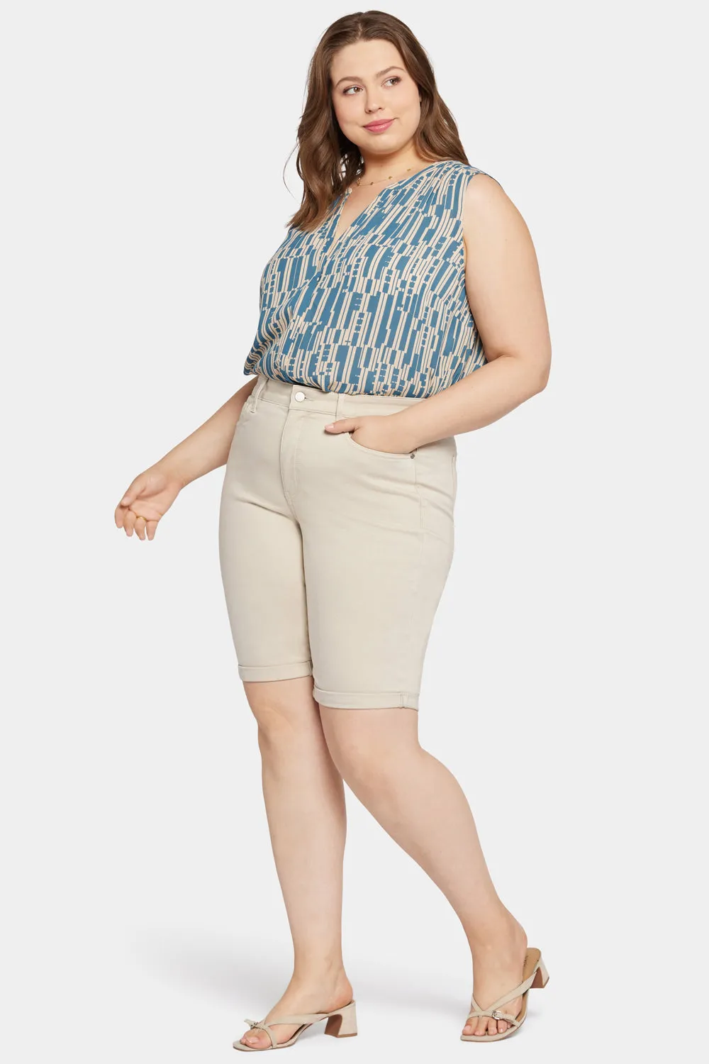 NYDJ Briella 11 Inch Denim Shorts Feather Plus