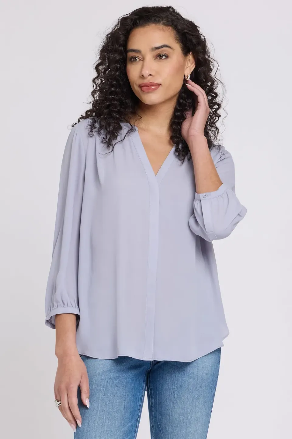 NYDJ Pintuck Bluse Vintage Lavender 3/4-Arm