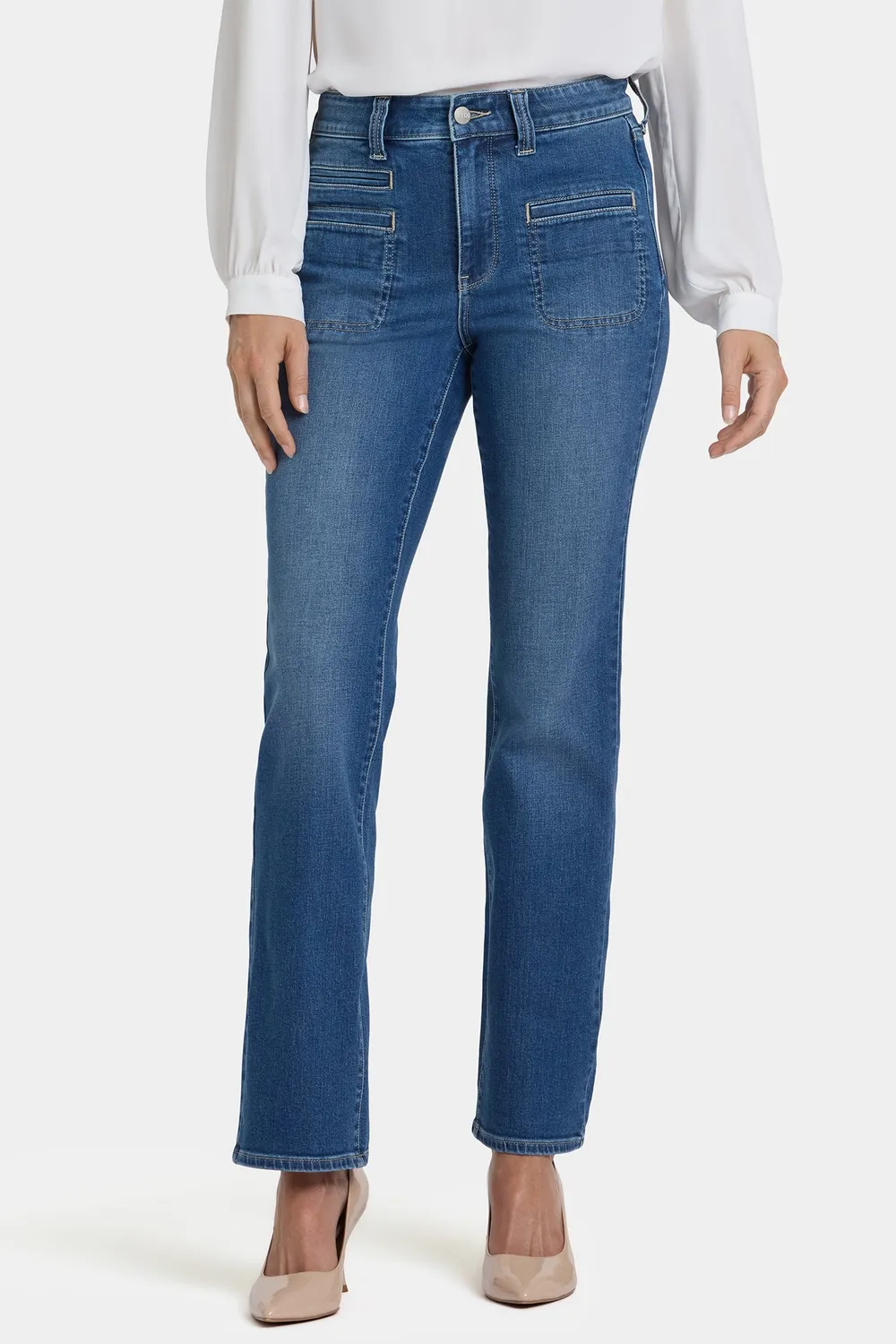 NYDJ Marilyn Straight Jeans Romantic Indigo High-Rise