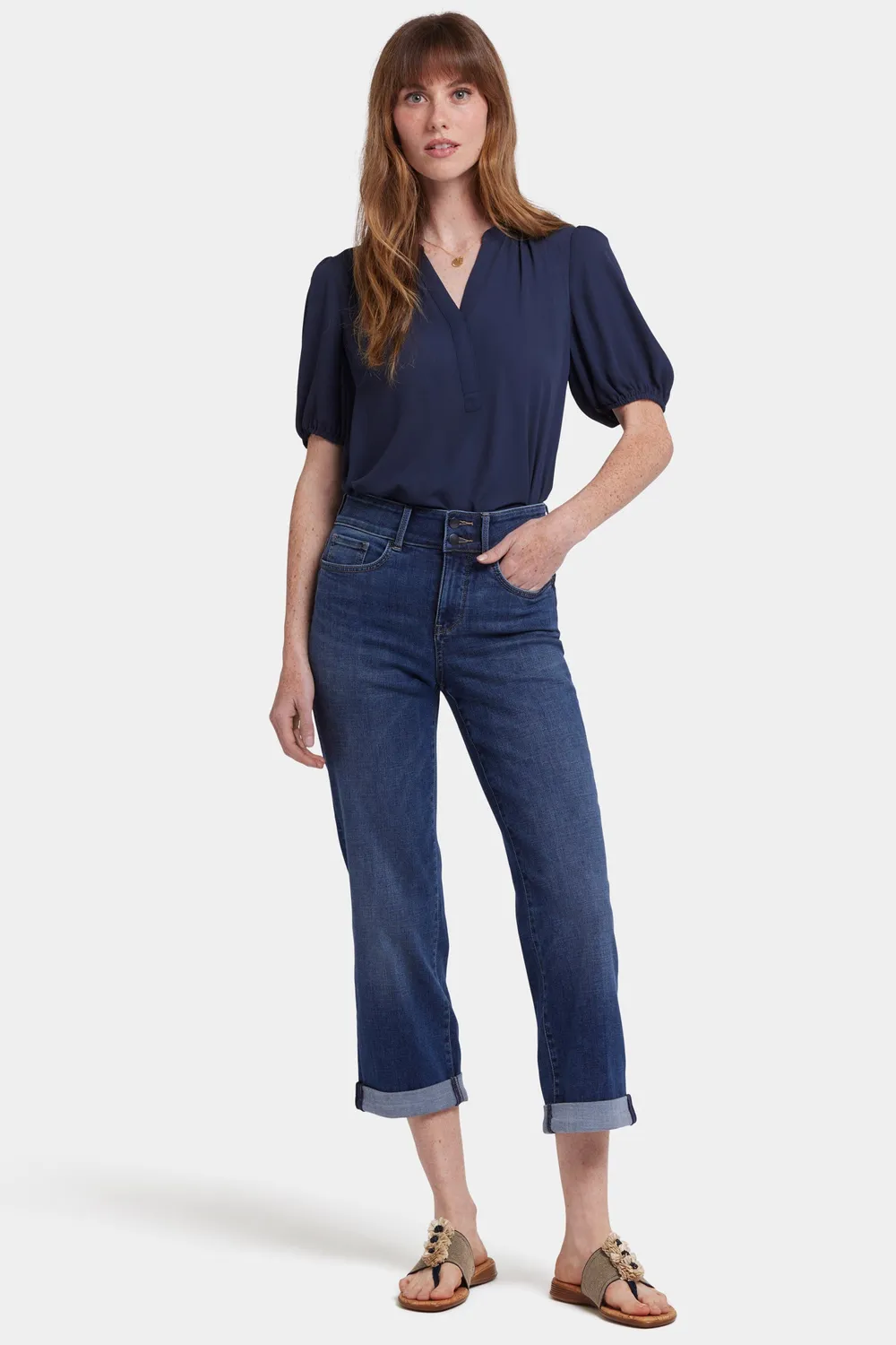NYDJ Bailey Relaxed Straight Crop Jeans Asturia