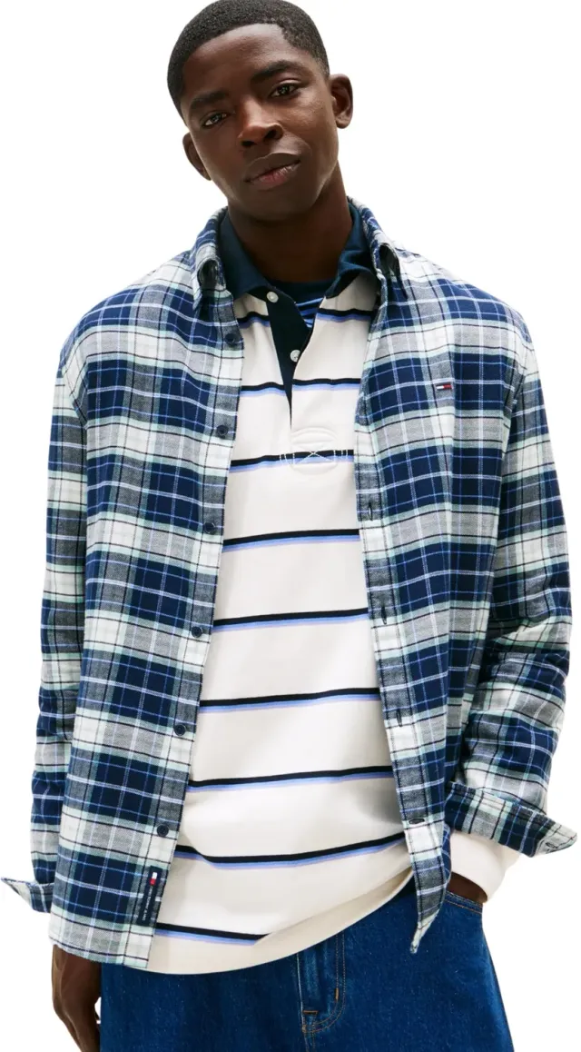 Tommy Jeans TJM Flanellhemd Karo Herren L DM0DM22839