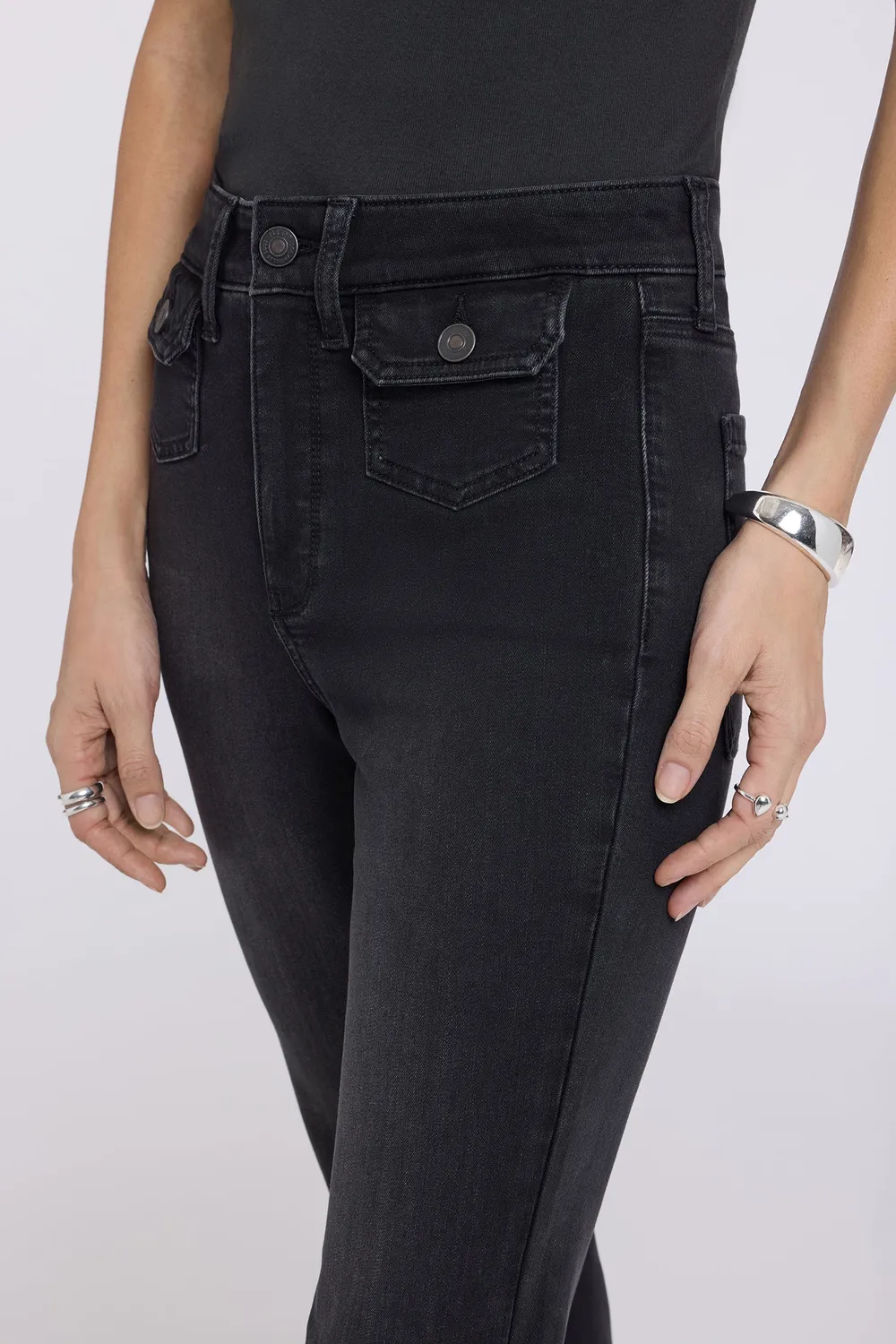 NYDJ Barbara Bootcut Jeans Helleborus High Rise schwarz