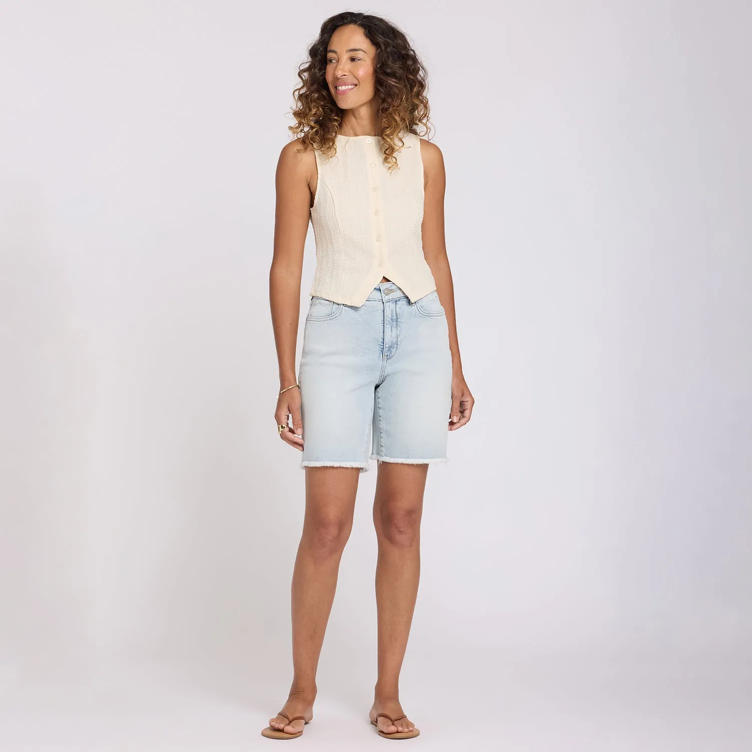 NYDJ Erin Jeansshorts Desert Shoreline Hellblau