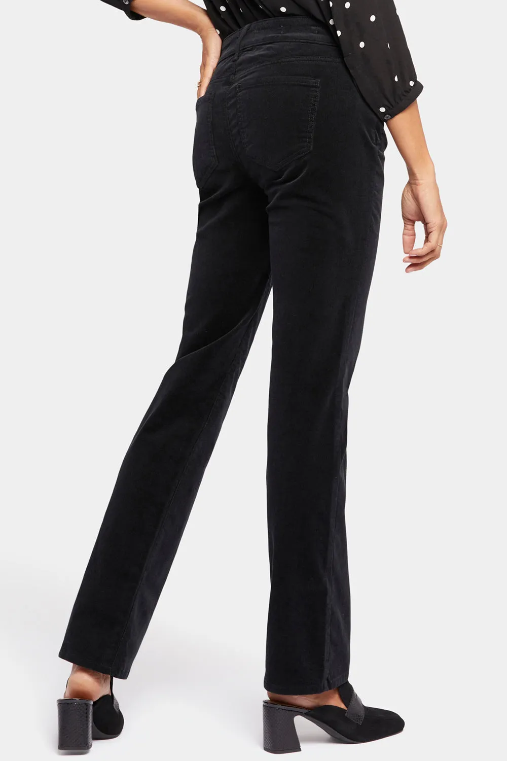 NYDJ Marilyn Straight Hose Petite Schwarz Cord stretch