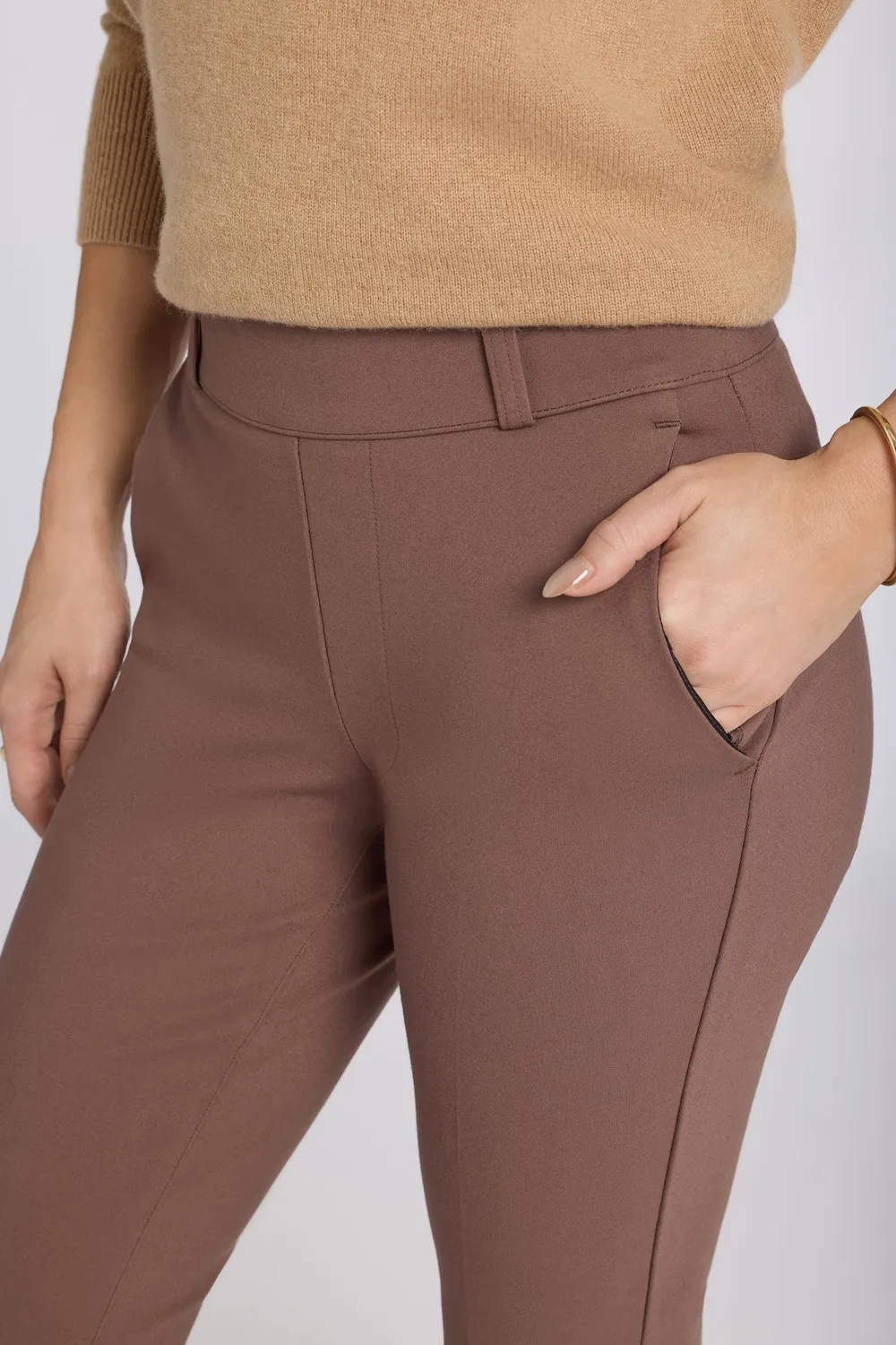 NYDJ Pull-On Flared Ankle Hose Deep Taupe sculpt