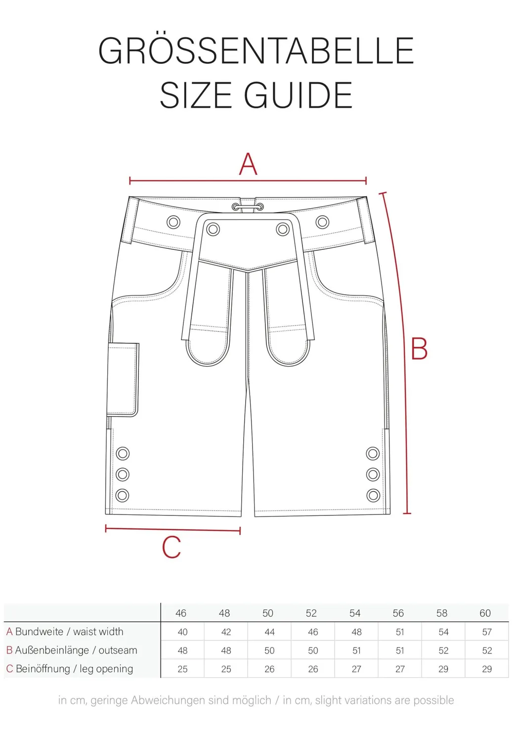 Alessandro Salvarini AS-180 Lederhose kurz Gr. 50 Echtleder