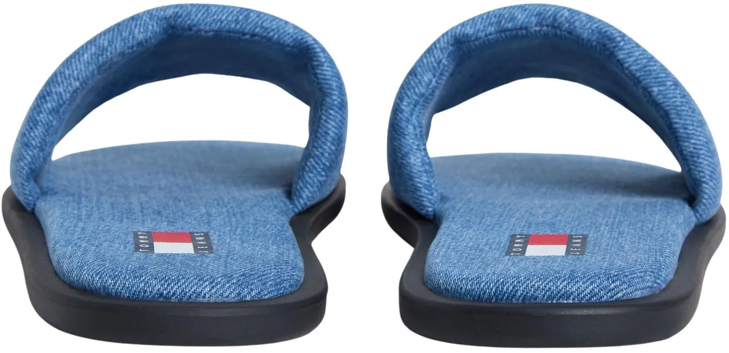 Tommy Jeans Padded Denim Slide Pantoletten 38 Blau