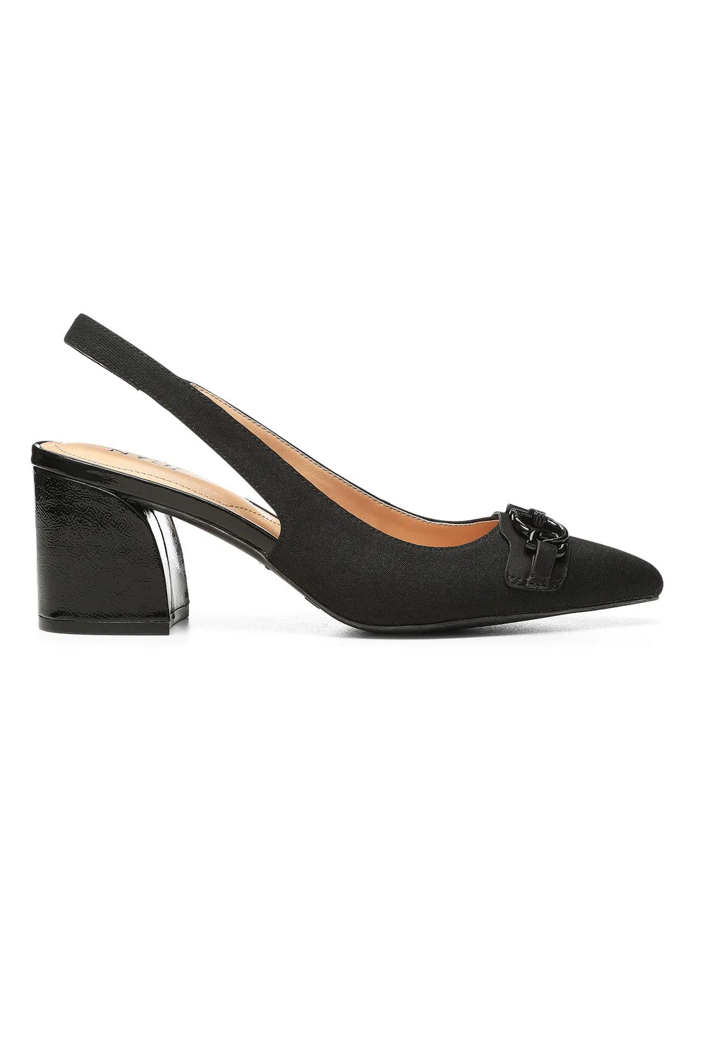 NYDJ Sanya Slingback Heels Schwarz Denim