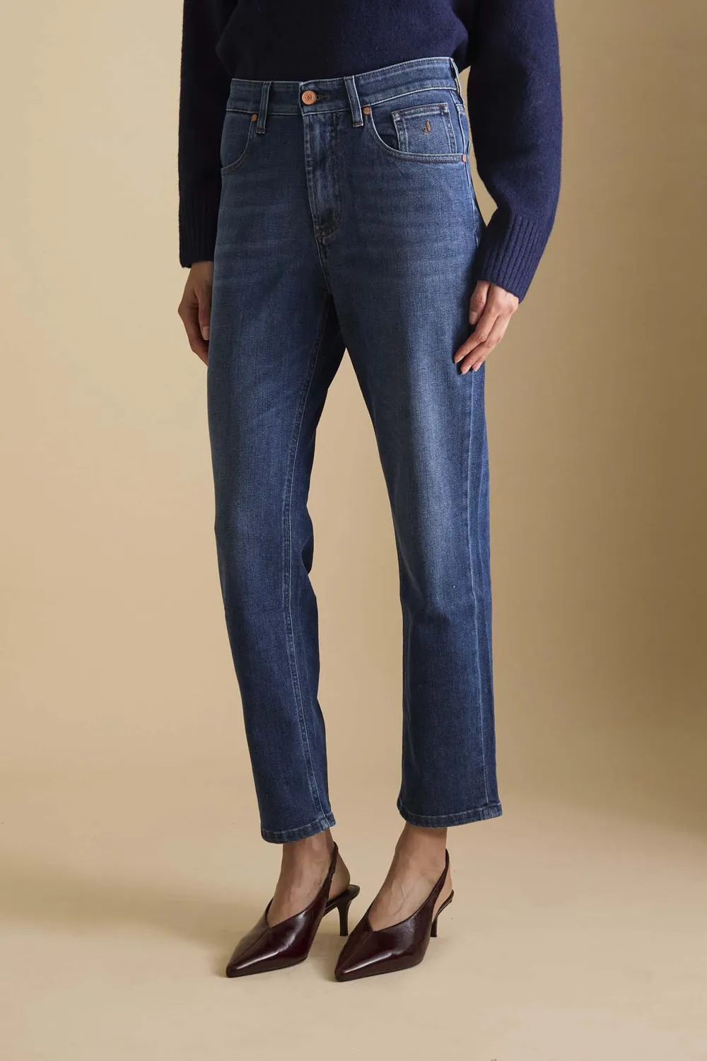 Jeckerson Julia Boyfriend Jeans Dunkelblau Stretch