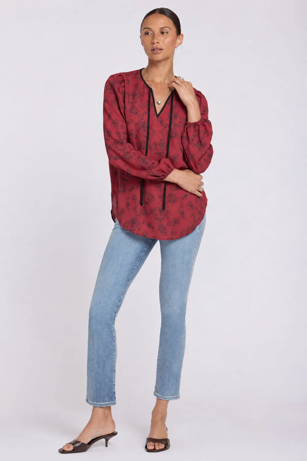 NYDJ Elsie Bluse Flora Botanica Georgette