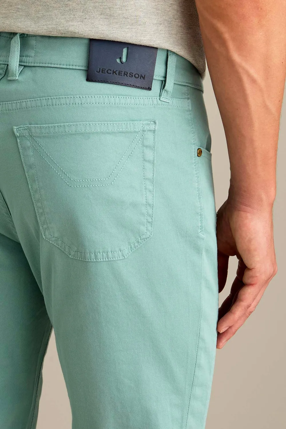 Jeckerson John 5-Pocket Slim Fit pastellgrün Stretch