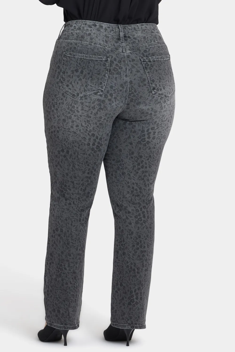 NYDJ Marilyn Plus Jeans Grey Daniela Ditsy gemustert