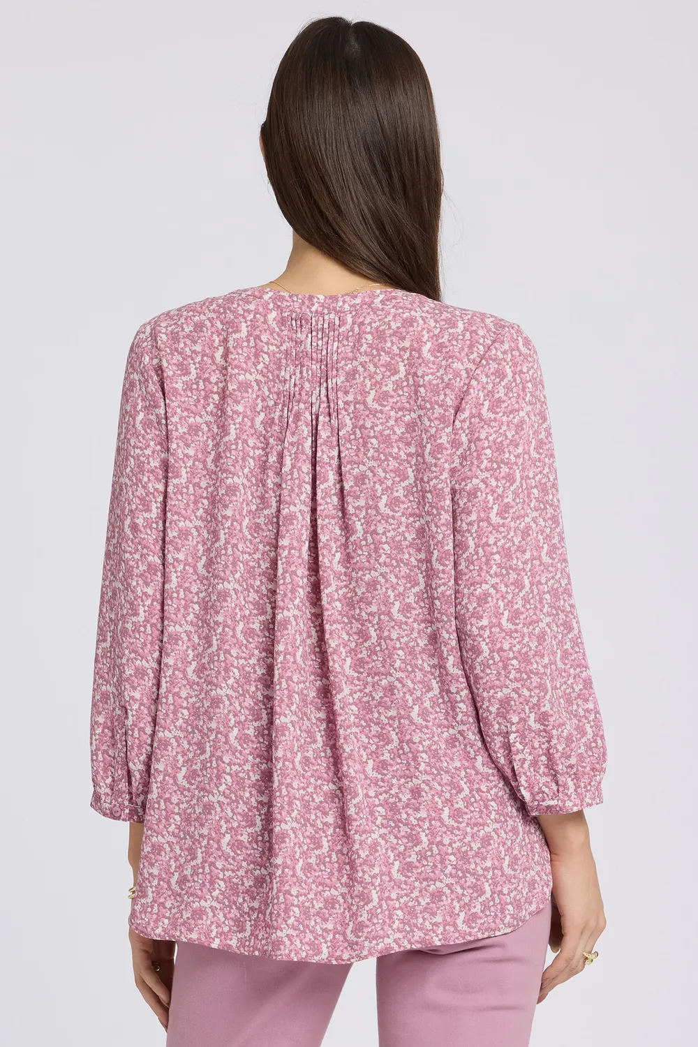 NYDJ Pintuck Bluse Destiny Ditsy rosa