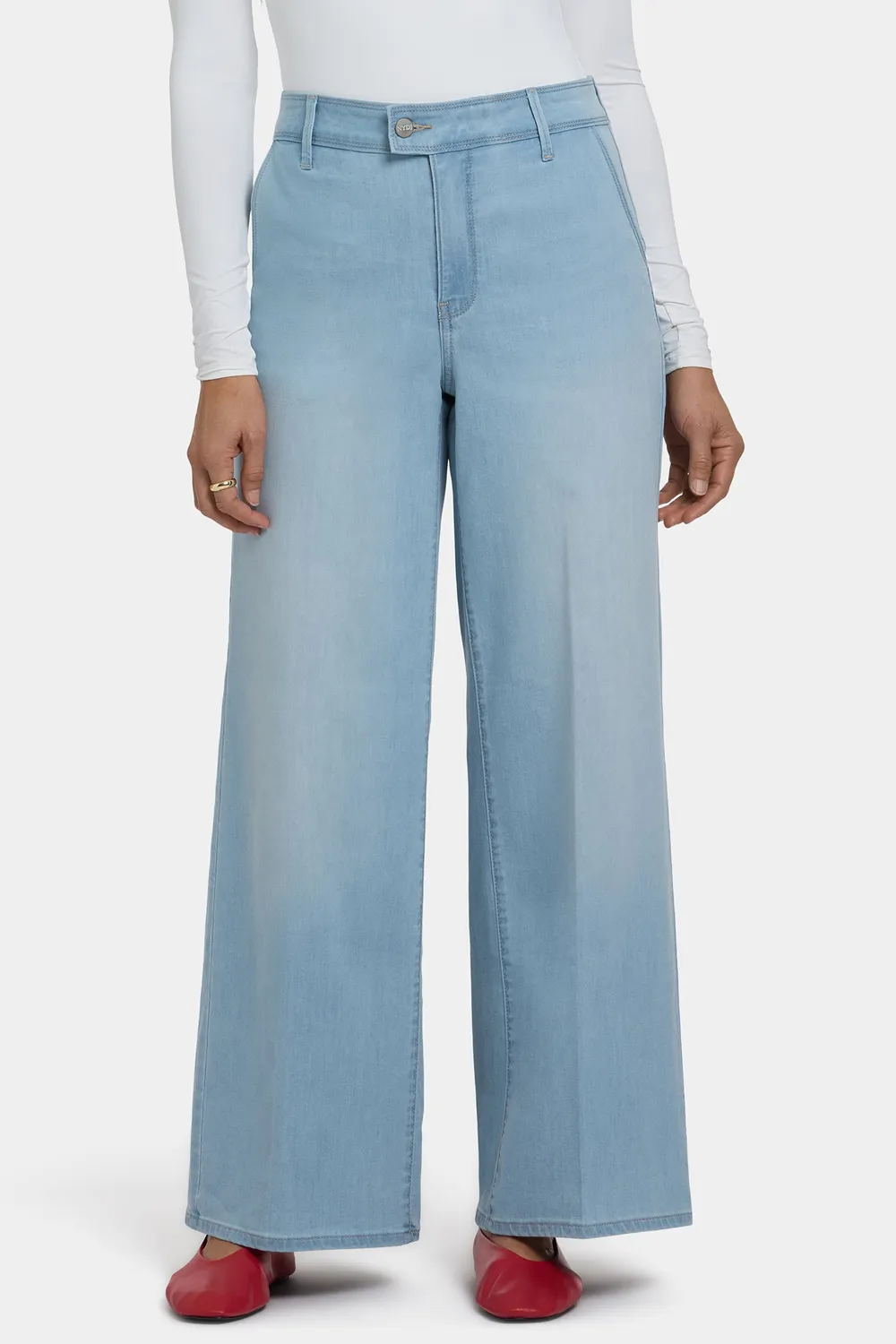 NYDJ Mona Wide Leg Trouser Jeans Oceanfront hellblau